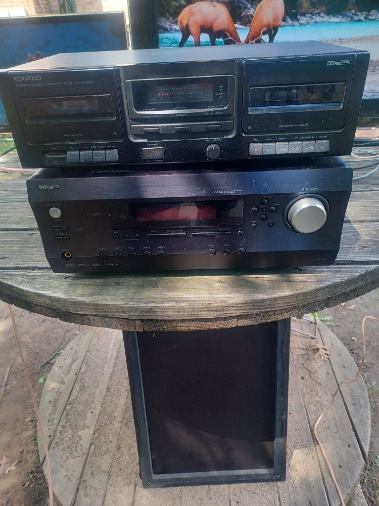 ONKYO INTEGRA DTR-4.6 HOME THEATER RECEIVER AND KENWOOD DOUBLE CASSETTE PLAYER $300 FINAL PRICE SAME DAY SHIPPING 