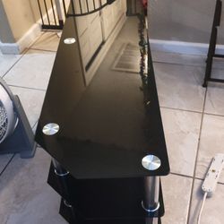 3-tier Black And Silver TV Stand 