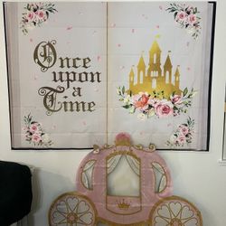 Princess Birthday Backdrop And Carriage 