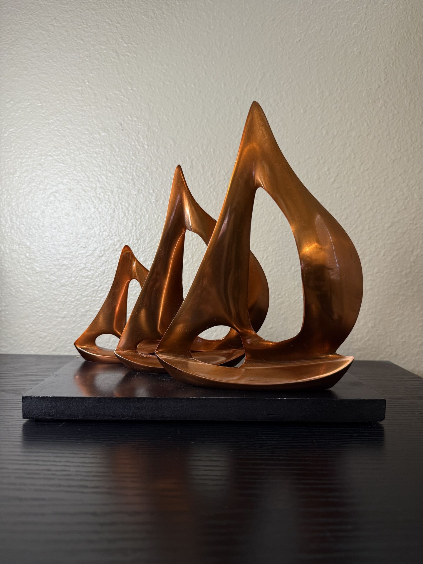 Modern sailboat sculpture