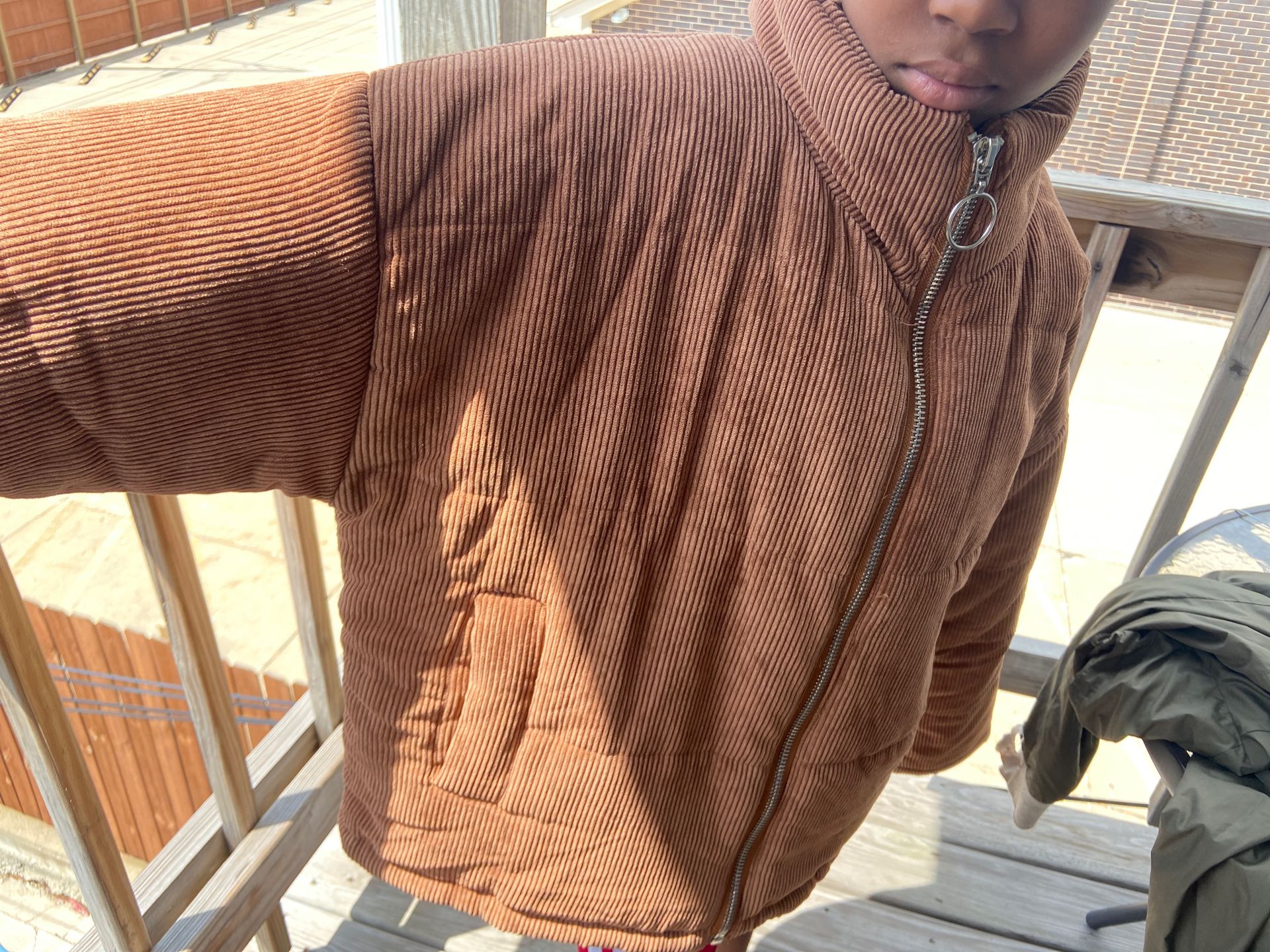 Fashion Nova Wheat Jacket.