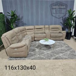 🛋️ Tan Reclining Sectional (Delivery Available!! )