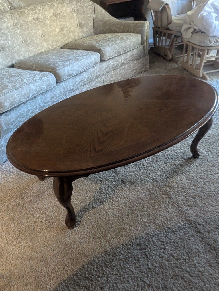 Wood Oval Coffee Table