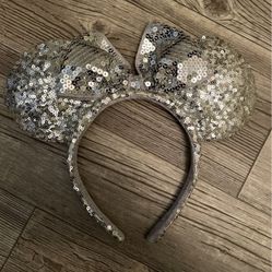 Silver Sequin Disney Mickey Ears 