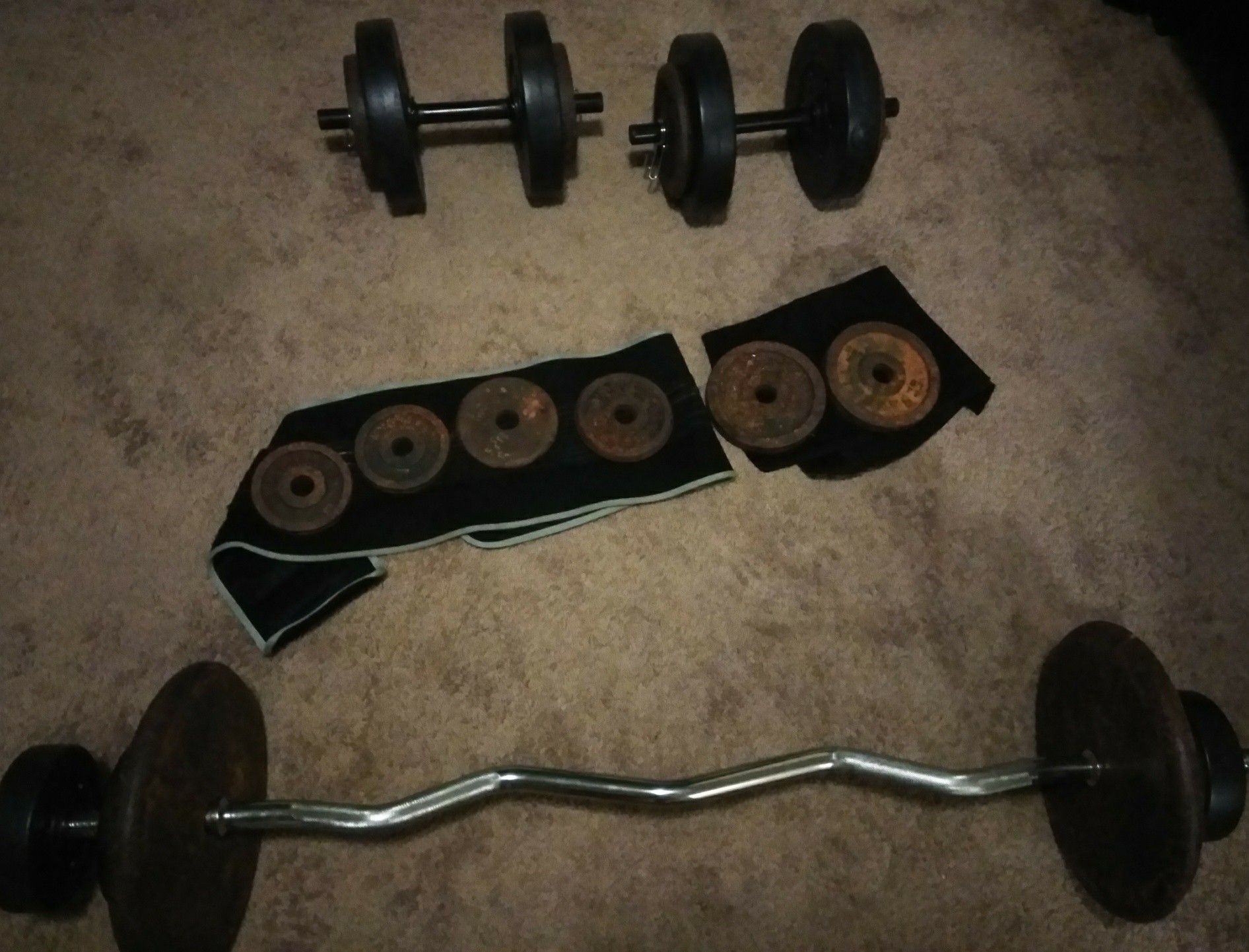 Dumbbells and bar and dumber