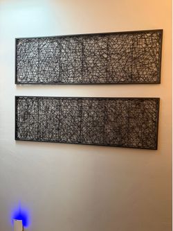 Set of 2 Large Metal Abstract Wall Art Panels