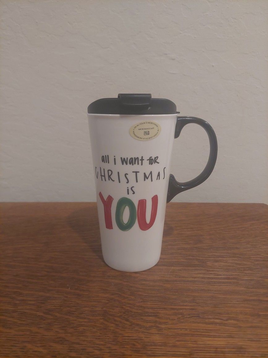 Cypress Home All I Want For Christmas Ceramic Travel Cup/Tumbler 17oz