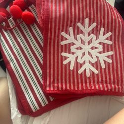 4 Striped Bags &’ 3 Christmas Bags 