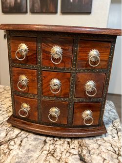 Vintage Sheesham Wood 9 Drawer Apothecary Chest