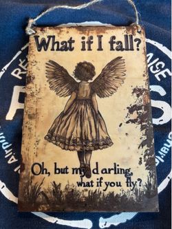 4x6” print on wood hangs on wall