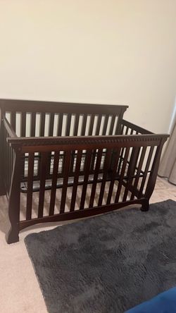 Dark Wood Baby Crib