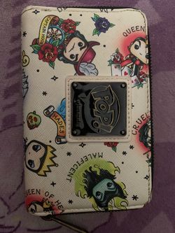 Loungefly POP Disney Villains Tattoo All Over Print Faux Leather Wallet