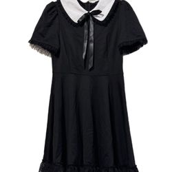 The Grave Girls Soul’s Embrace Mini Babydoll Dress Sz S Black White Stretchy NWT