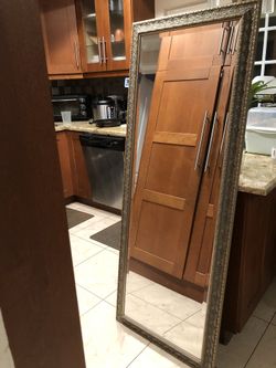 Floor Length Silver Brass Mirror 