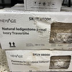 Natural Ivory Travertine Ledge stone Panels