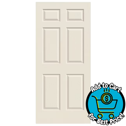 RELIABILT 36-in x 80-in Primed 6-panel Textured Hollow core Primed Interior Slab Door