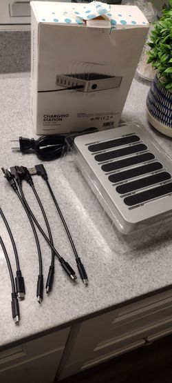 Multi-Device USB Charging Station with Cables