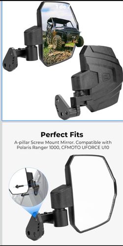 KEMIMOTO Large Side Mirrors with Return Spring — Easy to Install: