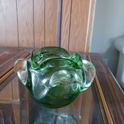 Vintage Murano Blown Glass Green Art Glass