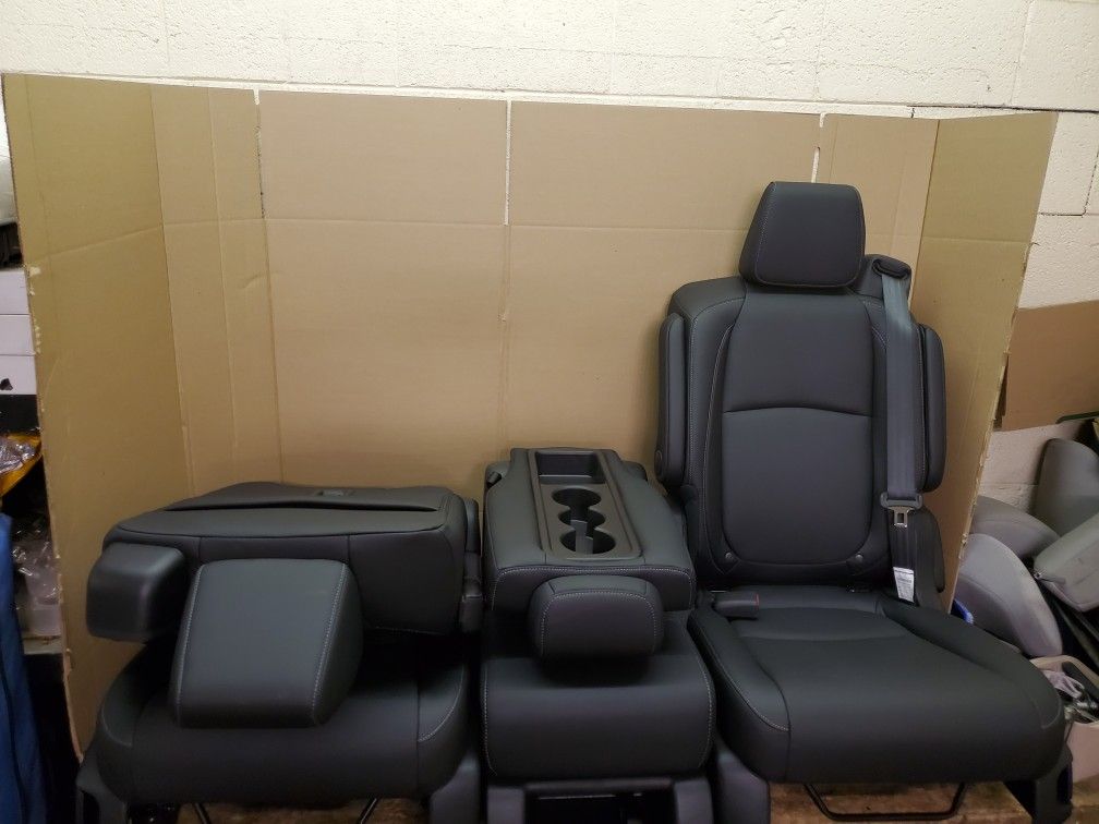 BRAND NEW BLACK LEATHER BUCKET SEATS WITH SEATBELTS AND MIDDLE SEAT for Sale in Nashville, TN