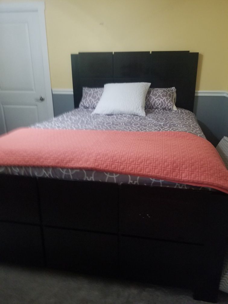 Designer Queen Bed Set with Sealy Mattress Set