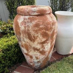 Single (1) Rustic Ceramic Large Olive Jar Jardinière Planter Pottery Centerpiece Garden Clay Vase Garden 26” tall Single Large Jug Planter Pot 