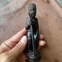 Vintage Hand Carved Ebony Wood African Figure 
