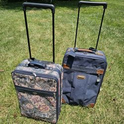 $10.00 - (2) Carry-On Luggage/Suitcases, "JAGUAR" Brand!  Telescopic Handles/Wheels/Functional!  PRICE JUST REDUCED!!!