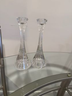 Vintage Mikasa Parklane 8"×3" Crystal Candle Holders
