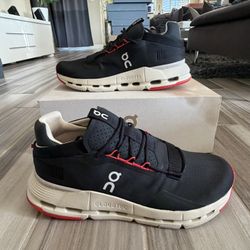 Men’s On Cloudnova 2 Running Shoes - Black Red - Size 11.5