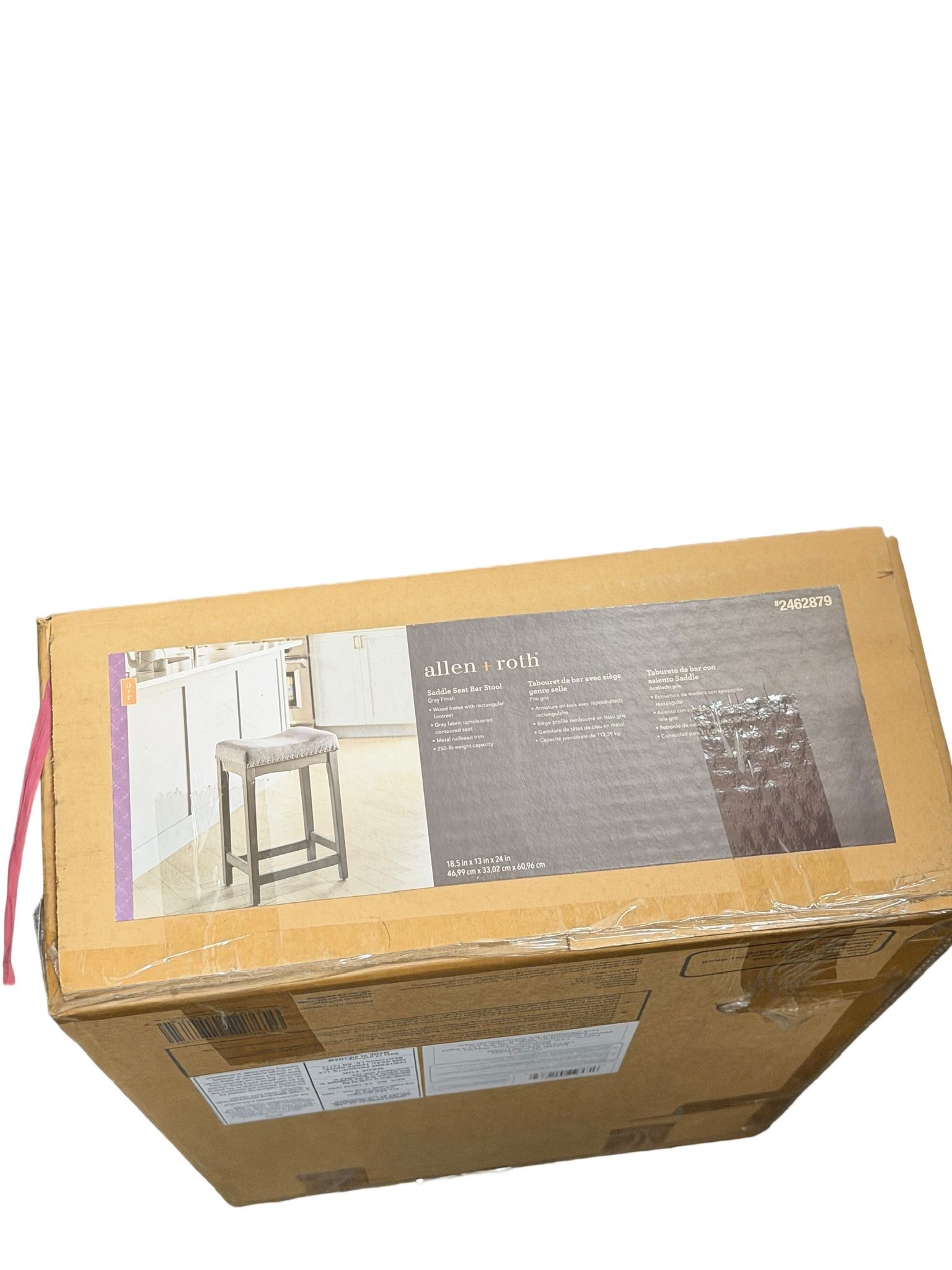 allen + roth 29.0-in H Bar height Upholstered Wood Bar Stool