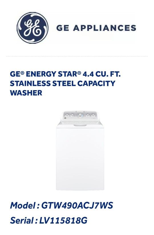 GE Washer And Dryer