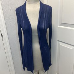 blue cardigan