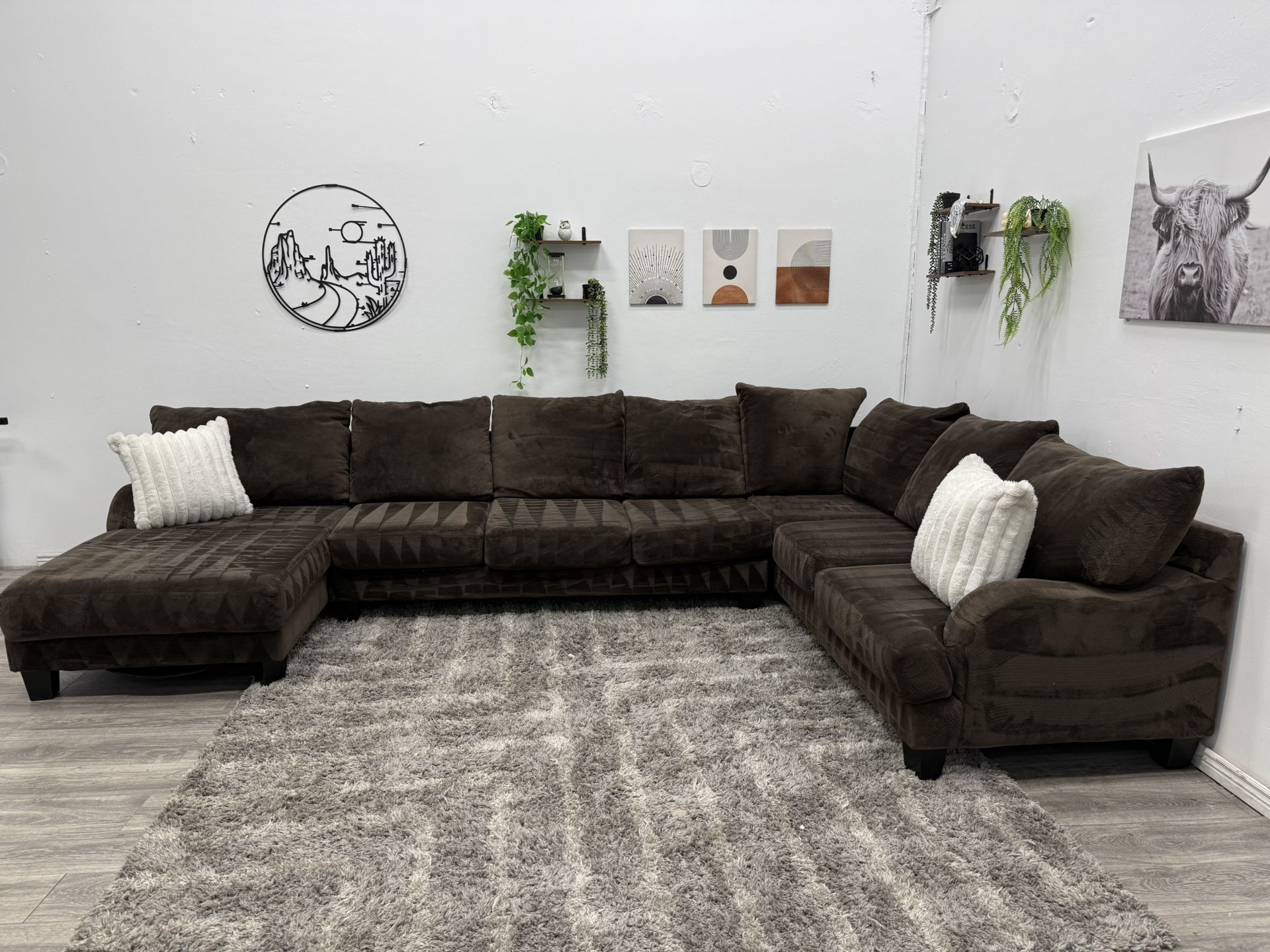 Brown Sectional Couch - Free Delivery