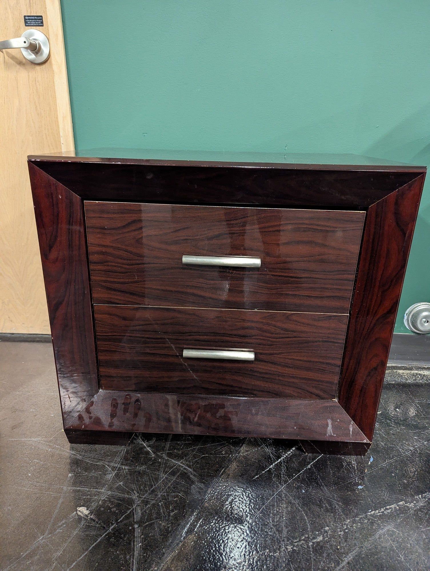 Pair of Sleek Two-Drawer Hardwood Nightstands