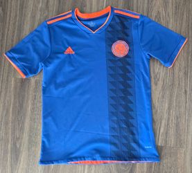 Blue 2018 World Cup Colombia Soccer Shirt Size L