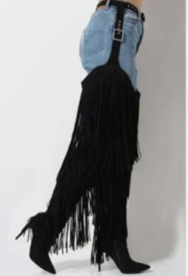 New Belt Thigh High Over The Knee Boots Sexy Tassels Party Shoes