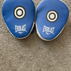 Pair of blue Everlast focus mitts (punch targets) 