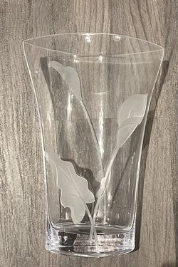 Glass Crystal Vase By Mikasa, Calla Lily, 10”