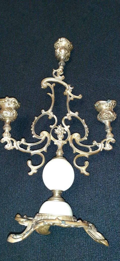 Brass/Marble vintage candelabra