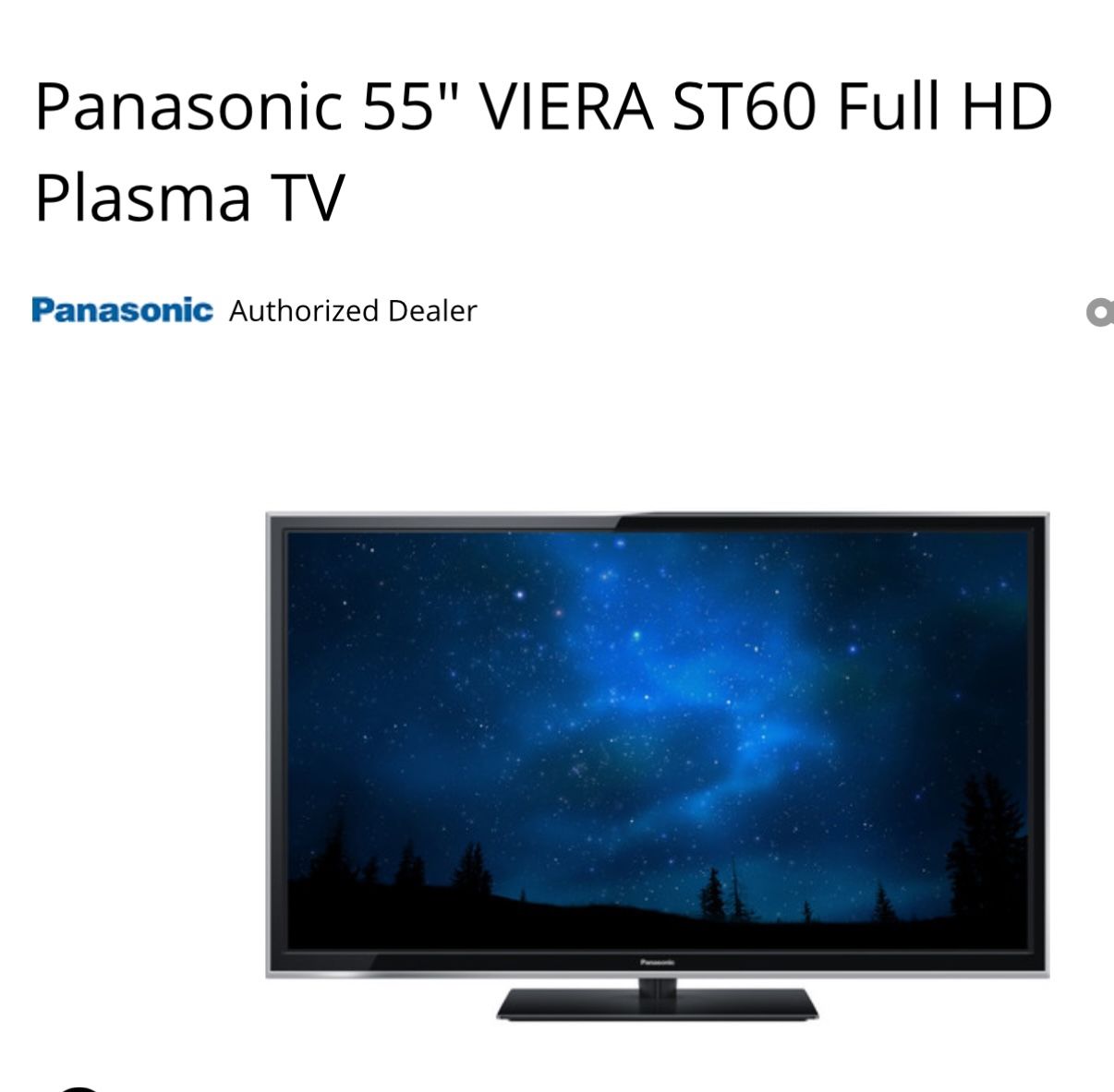 Panasonic Viera Plasma TV 55"