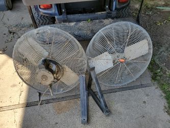 2 each, 24 inch High volume Dayton fans w/ wall mounts