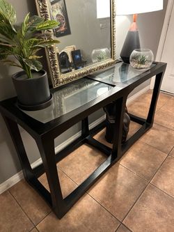 Pottery Barn Glass Top Console Table