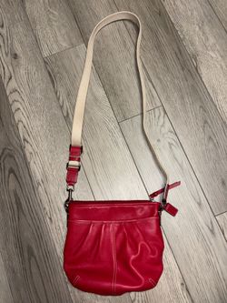 Coach red leather small crossbody bag