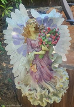Fairy Angel Figurine with Floral Bouquet