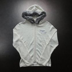 Harley Davidson White Fur Zip Up Hoodie