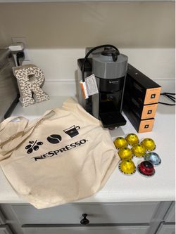 Nespresso VertuoLine Coffee Machine + 38 Coffee Pods + Tote Bag