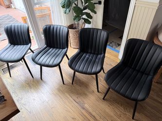 SET OF 4 Dining Chairs Set of 2 Mid-Century Modern Kitchen Chair Black