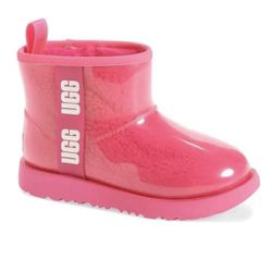 UGG Kid's Classic Clear Mini II Rock Rose Pink Waterproof Winter Boots New Youth 6/women 7.5