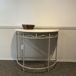 Marble top demi lune console table